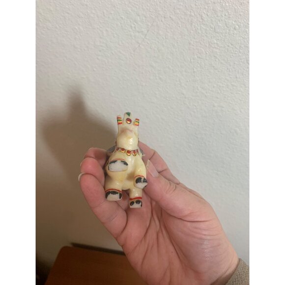 Elephant Statue White Stone Trunk Up Home Decor Figurine - Picture 5 of 7